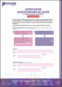 Attestation questionnaire santé